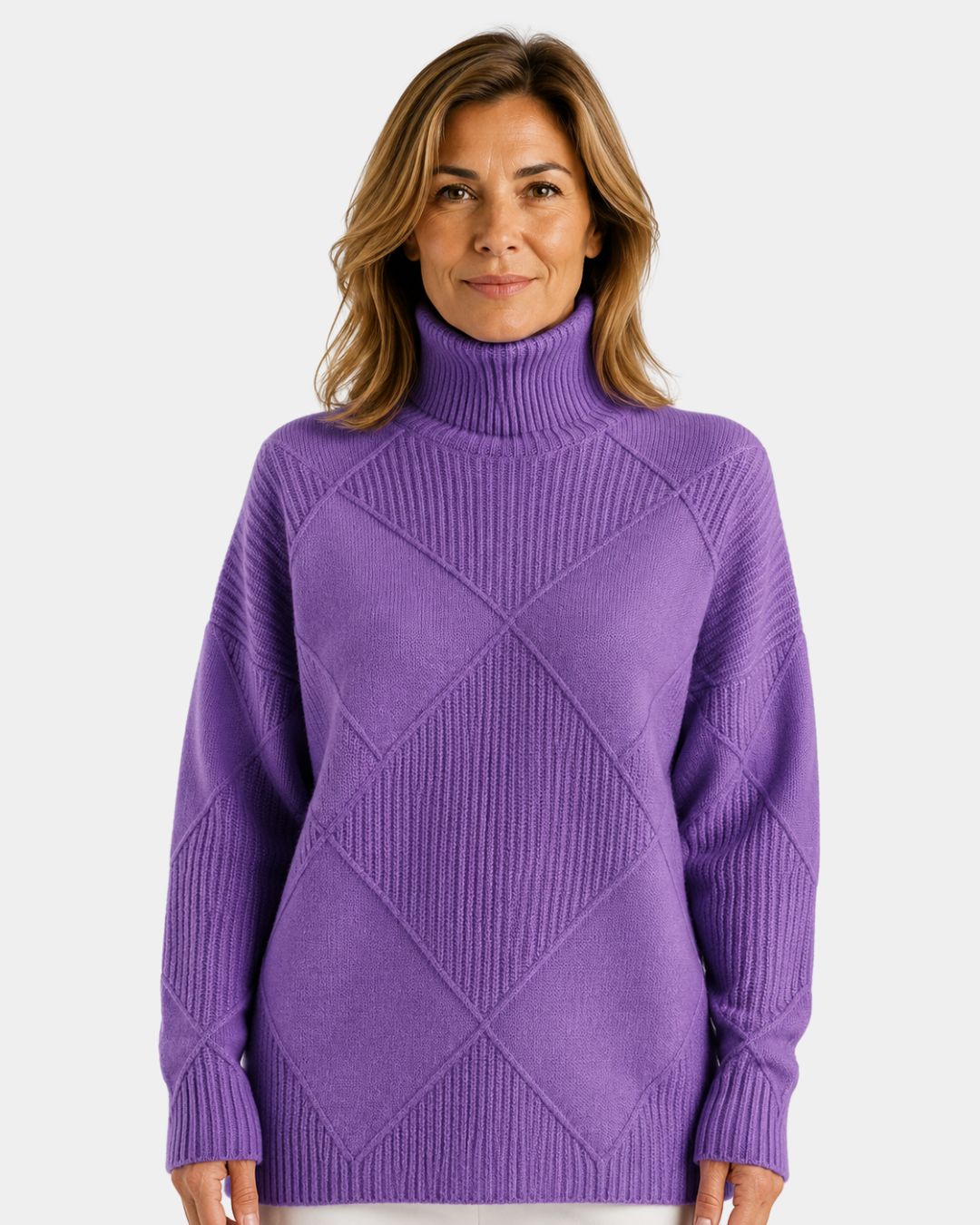 Lauren | Pull en maille haut de gamme à col montant