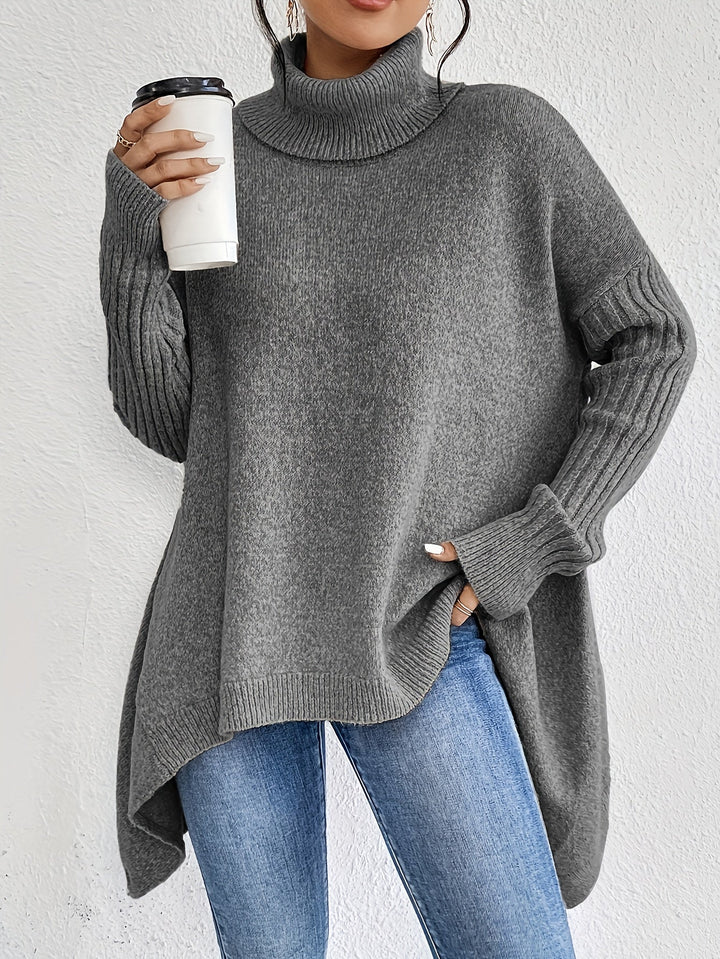 Léïna™ – Pull Doux à Col Montant Décontracté