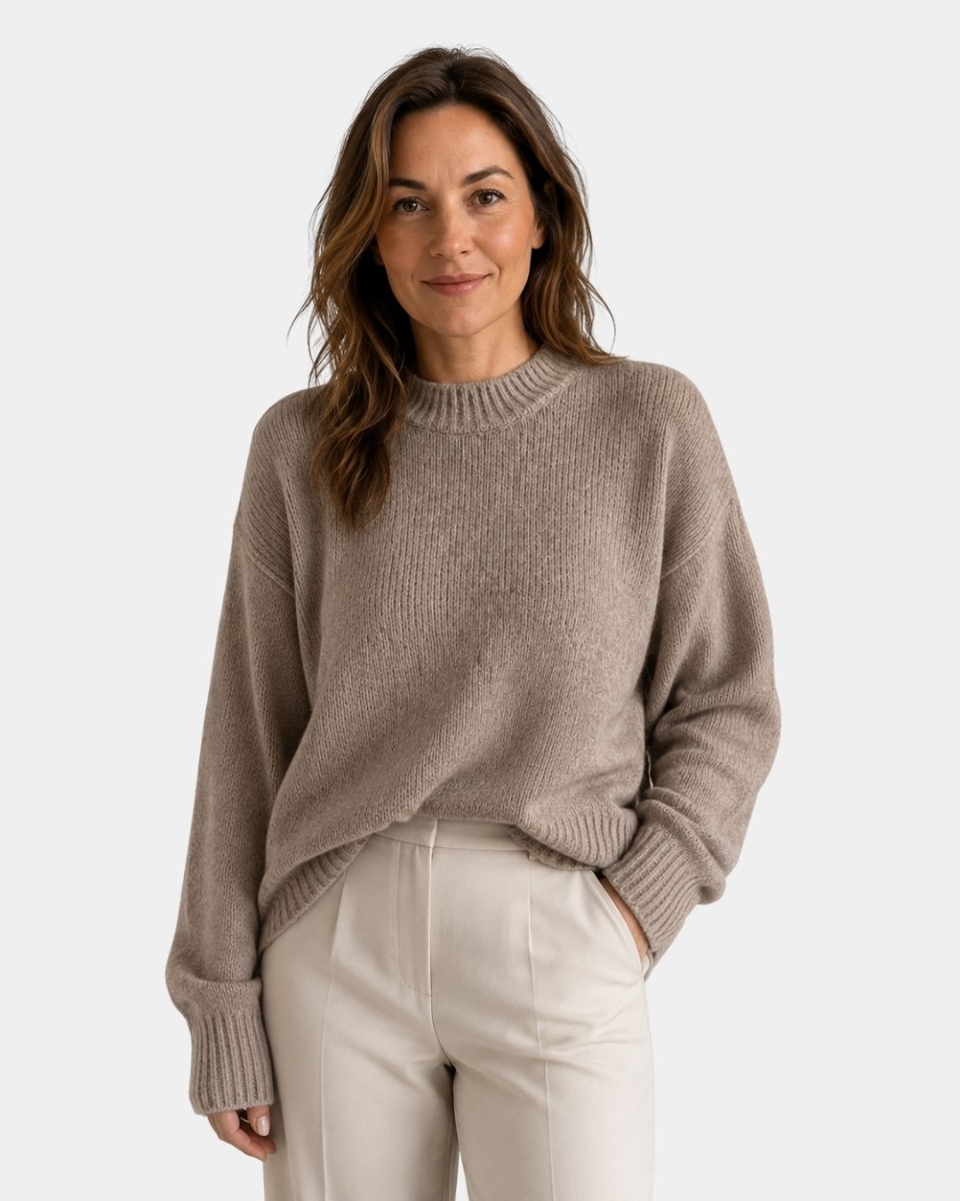 Mae | Pull à Col Ronde avec Manches Bouffantes
