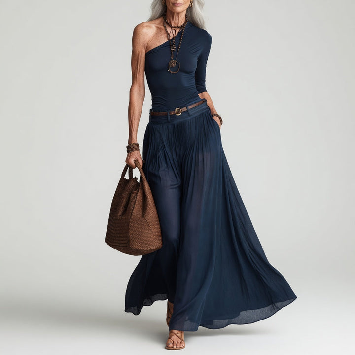 Constance™ — Robe longue asymétrique à une épaule élégante