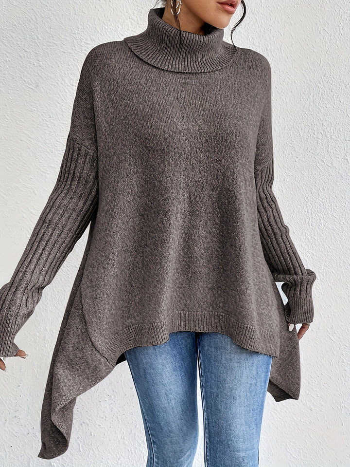 Léïna™ – Pull Doux à Col Montant Décontracté