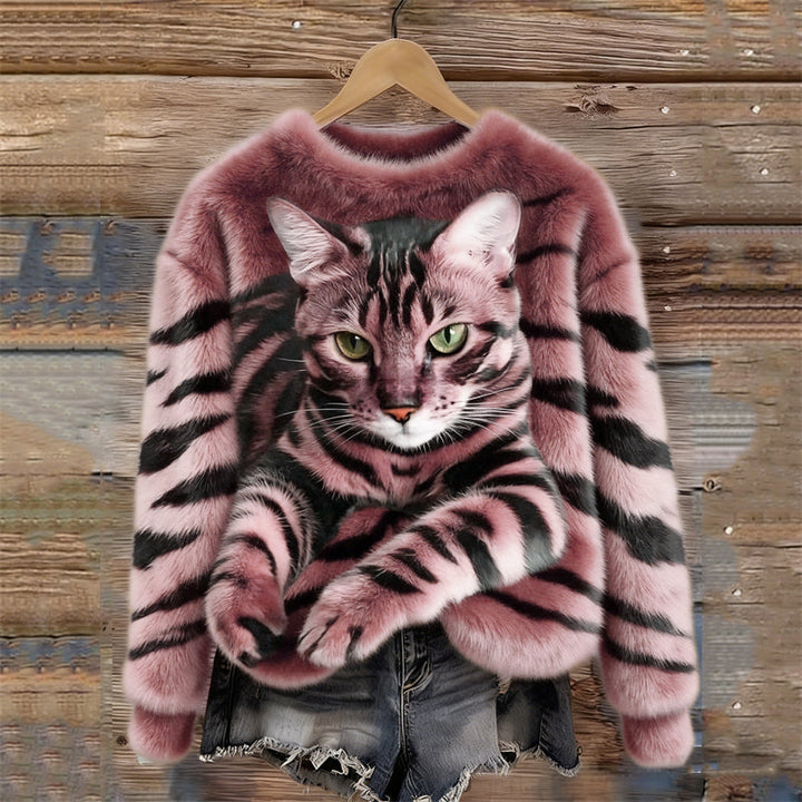 Marie™ | Élégant Pull Doux à Motif Chat