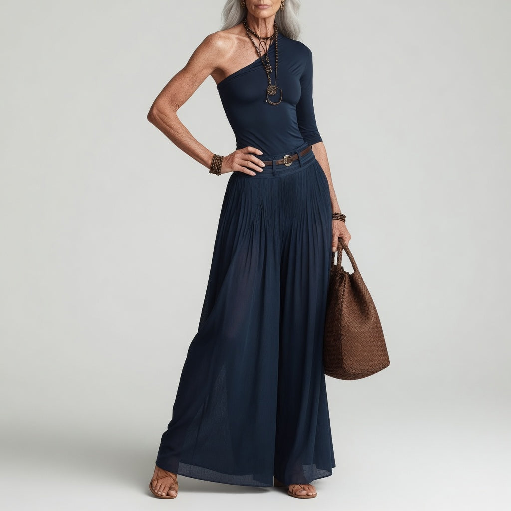 Constance™ — Robe longue asymétrique à une épaule élégante