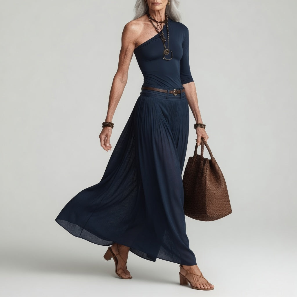 Constance™ — Robe longue asymétrique à une épaule élégante