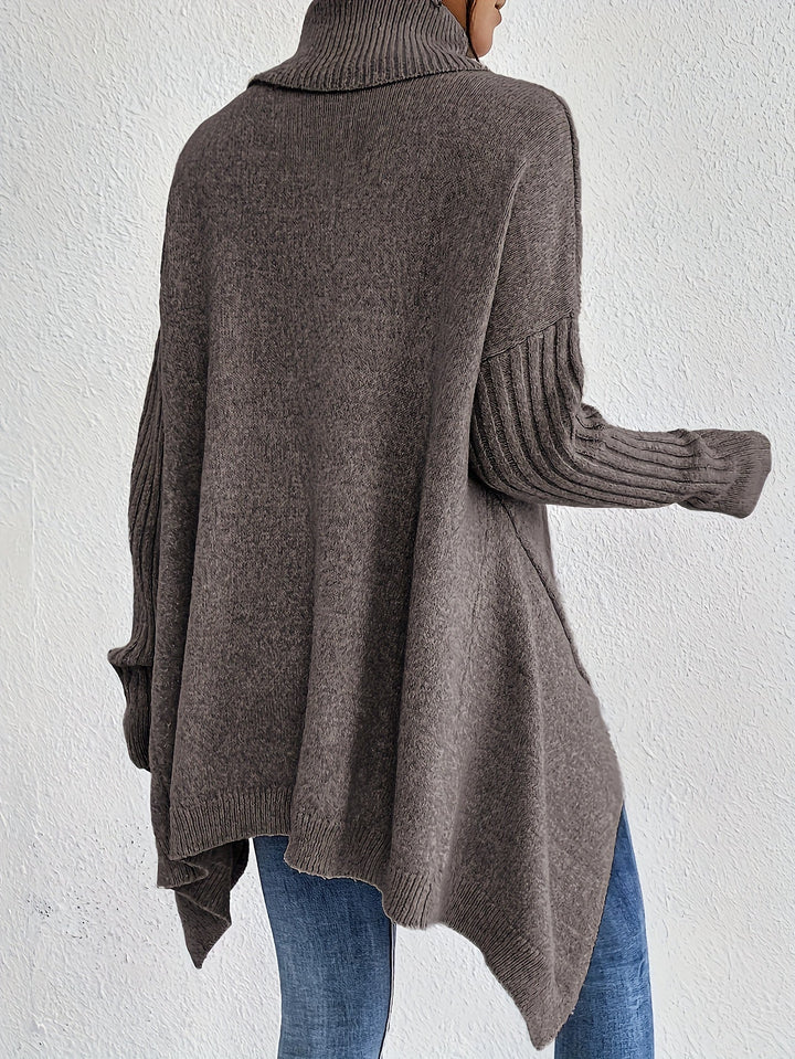 Léïna™ – Pull Doux à Col Montant Décontracté