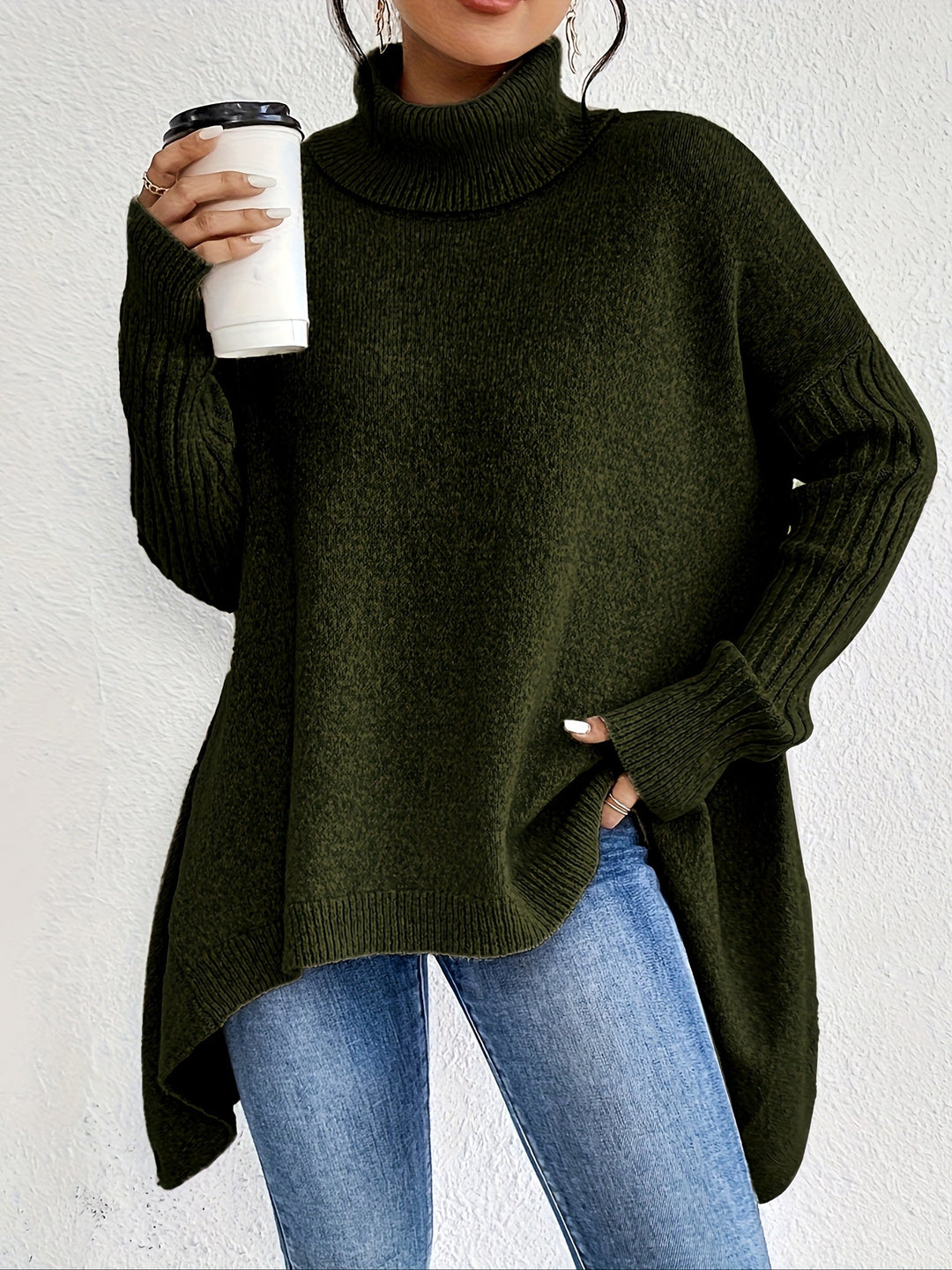 Léïna™ – Pull Doux à Col Montant Décontracté