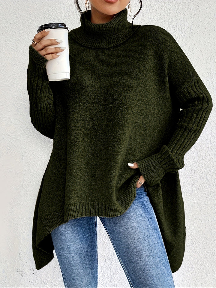 Léïna™ – Pull Doux à Col Montant Décontracté