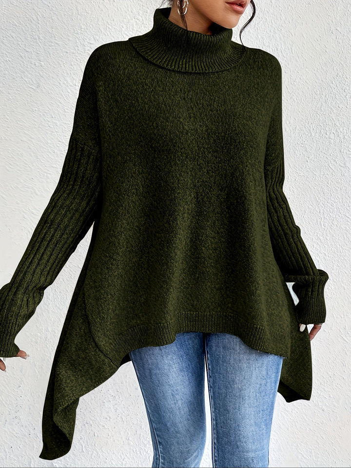 Léïna™ – Pull Doux à Col Montant Décontracté