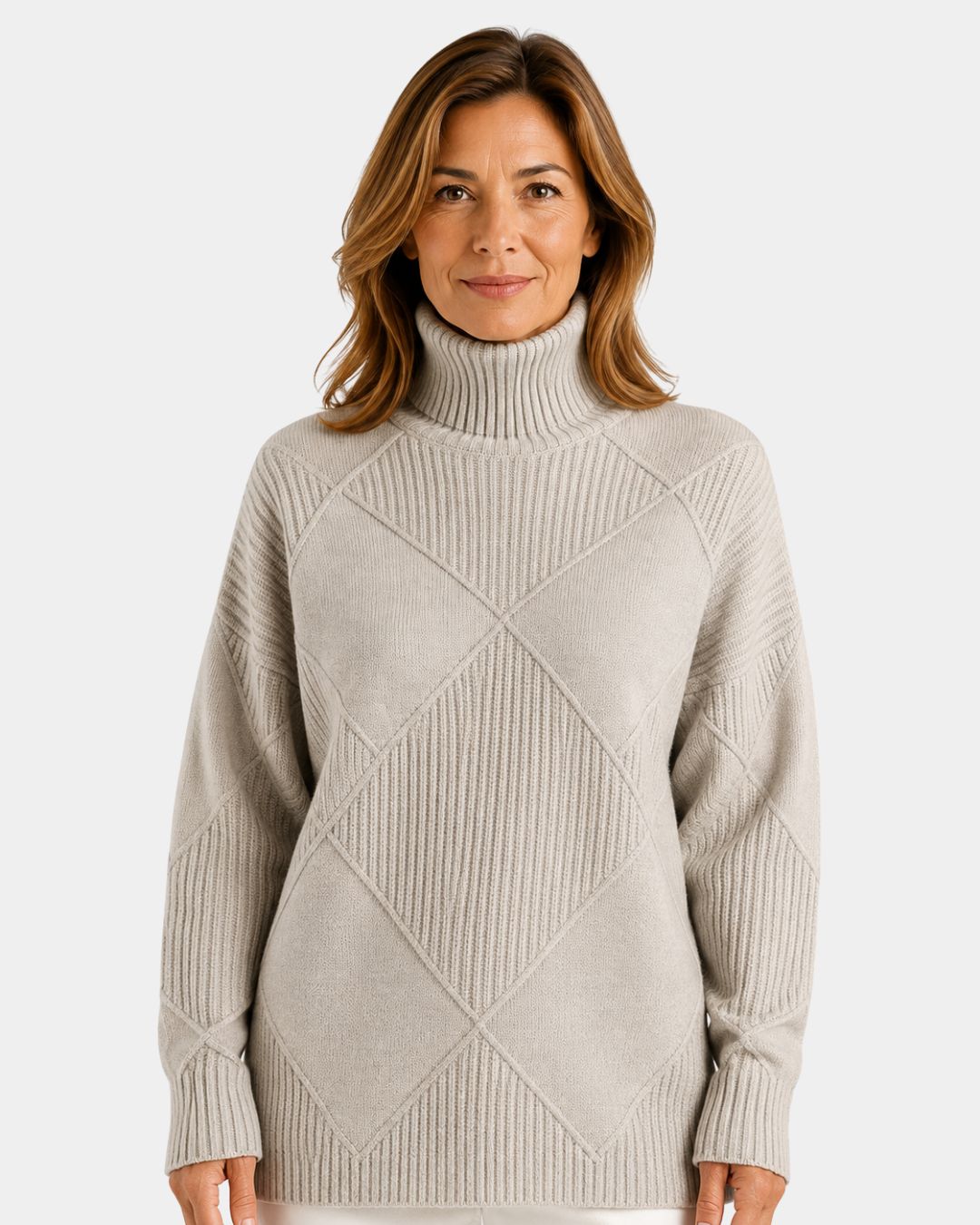 Lauren | Pull en maille haut de gamme à col montant