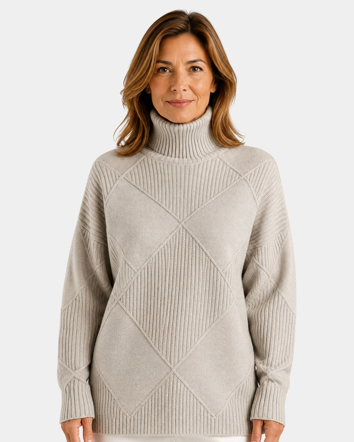 Lauren | Pull en maille haut de gamme à col montant