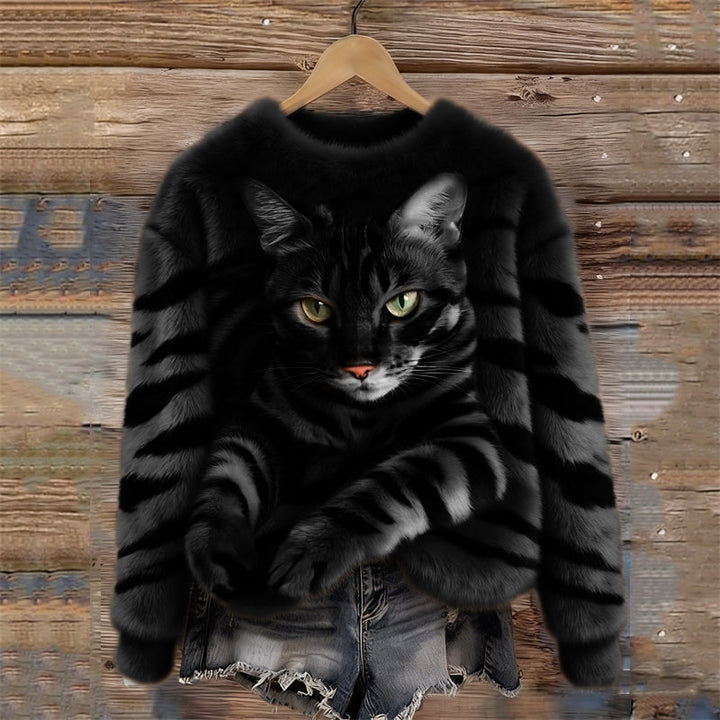 Marie™ | Élégant Pull Doux à Motif Chat