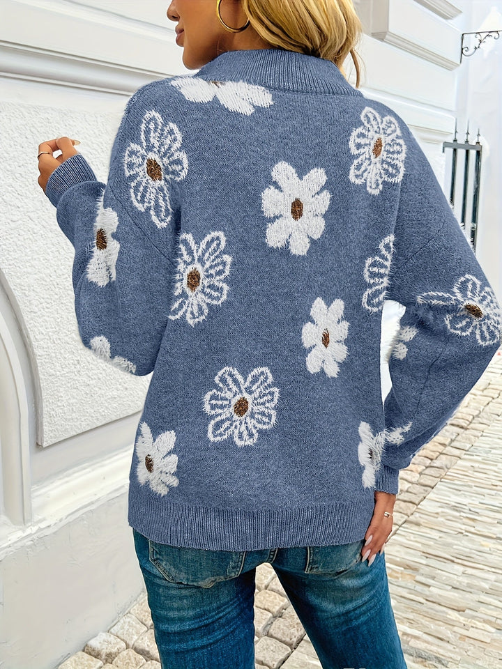 Monique™ – Élégant Cardigan Fleuri Doux et Intemporel