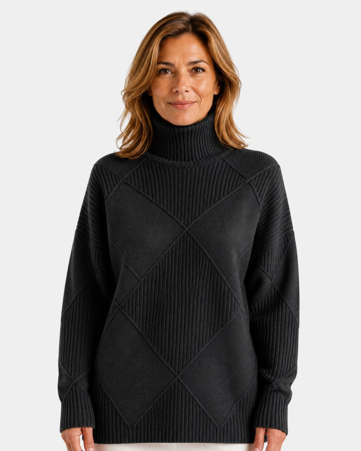 Lauren | Pull en maille haut de gamme à col montant