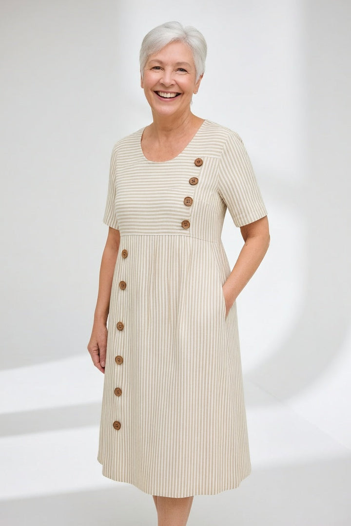 Linéora™ — Robe fluide à rayures au charme estival
