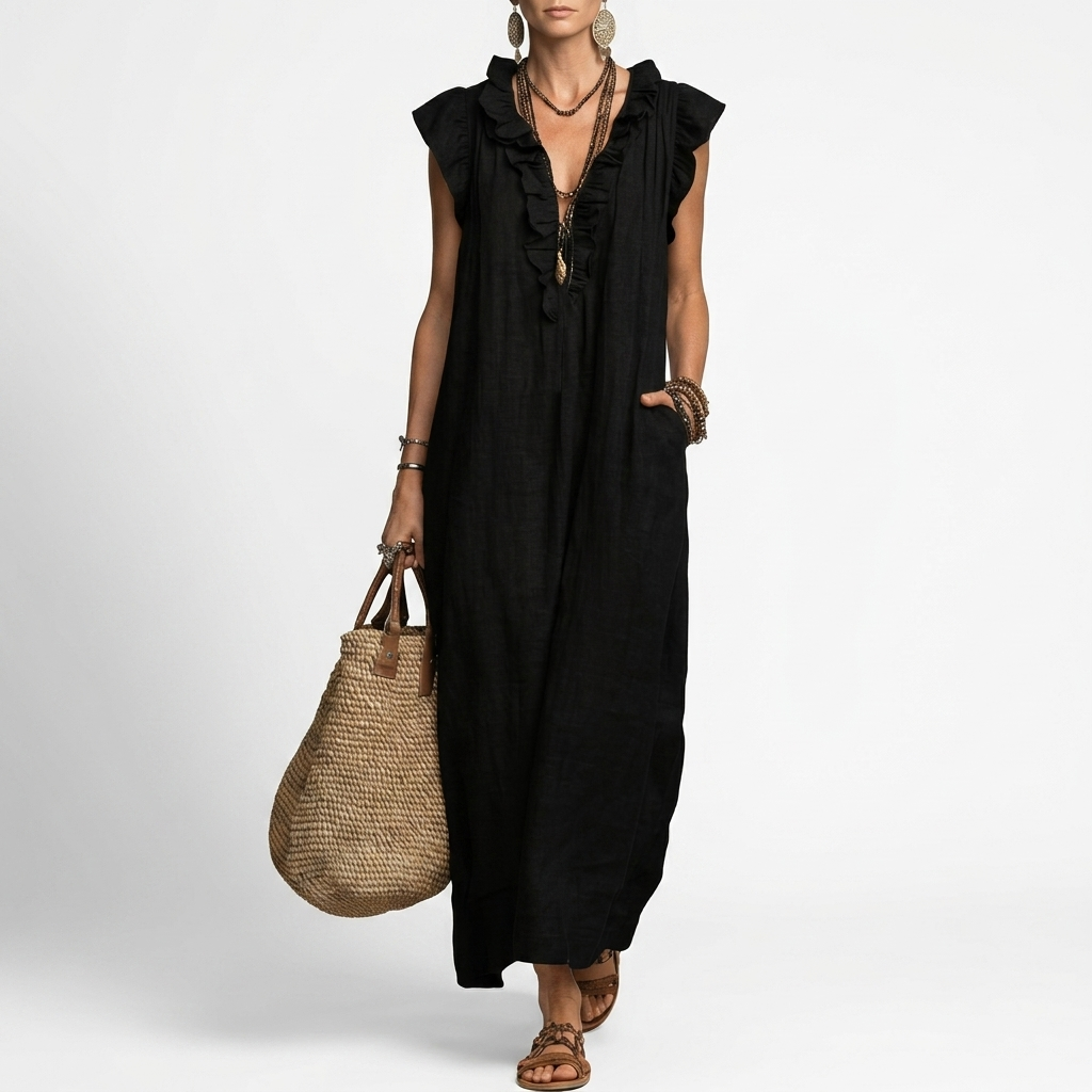 Terrale™ — Élégante Robe Maxi Bohème avec Poches