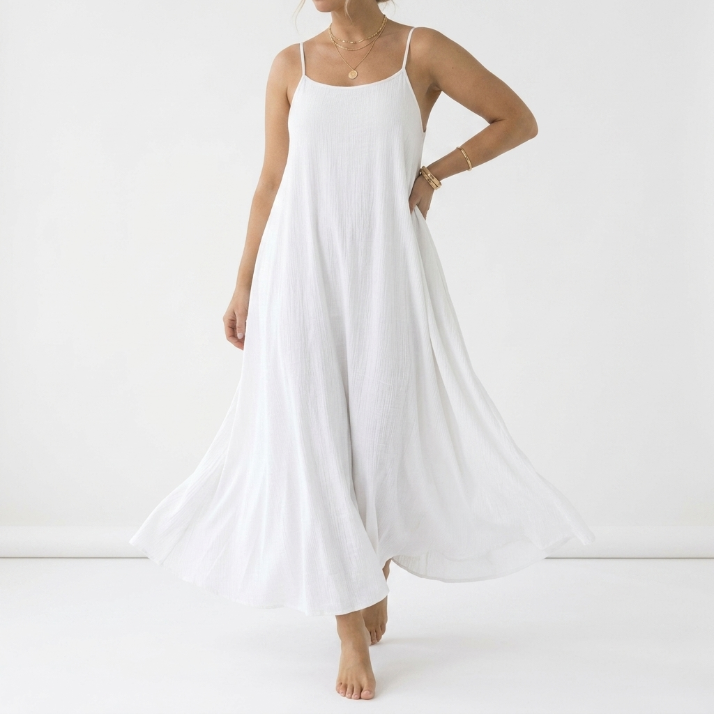 Dorsale™ - Robe Maxi Dos Nu avec Bretelles à Lacet