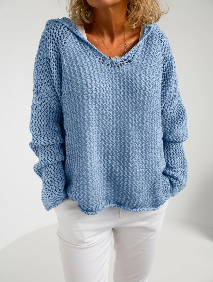 Évarielle™ — Décontracté en Maille Ajourée avec Col
