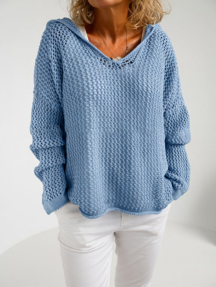 Évarielle™ — Décontracté en Maille Ajourée avec Col
