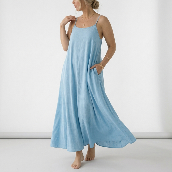 Dorsale™ - Robe Maxi Dos Nu avec Bretelles à Lacet