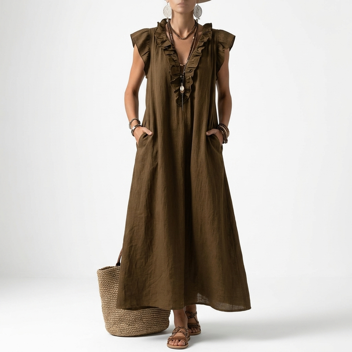 Terrale™ — Élégante Robe Maxi Bohème avec Poches