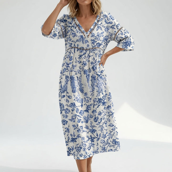 Maricella™ — Robe fluide à fleurs, élégance romantique