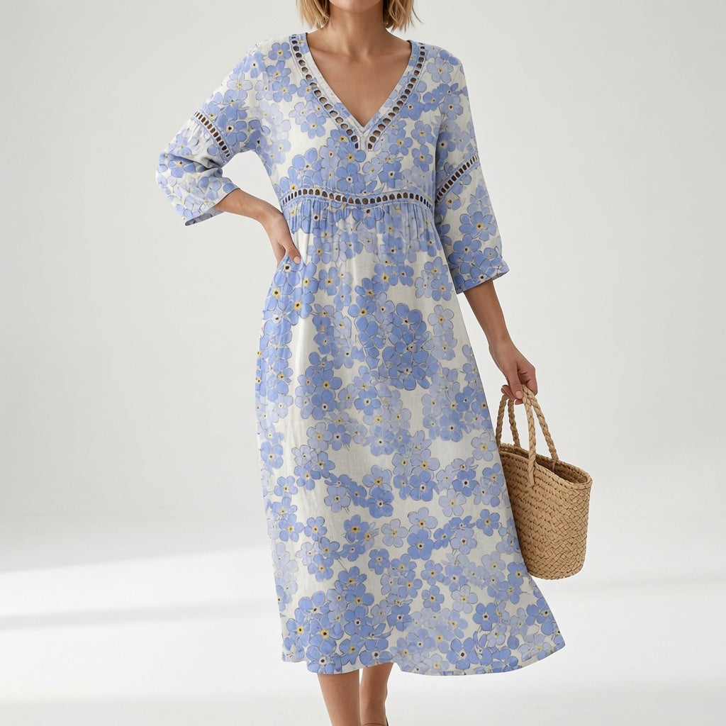 Maricella™ — Robe fluide à fleurs, élégance romantique