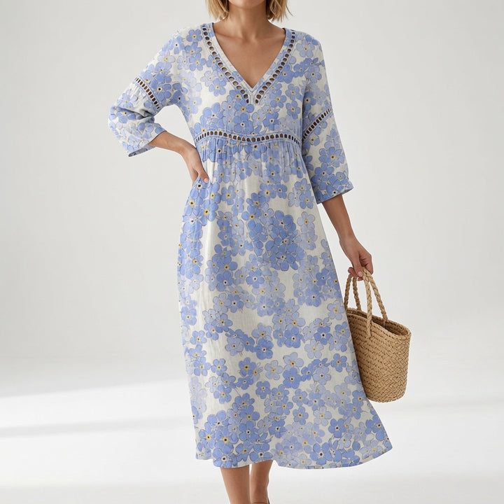 Maricella™ — Robe fluide à fleurs, élégance romantique