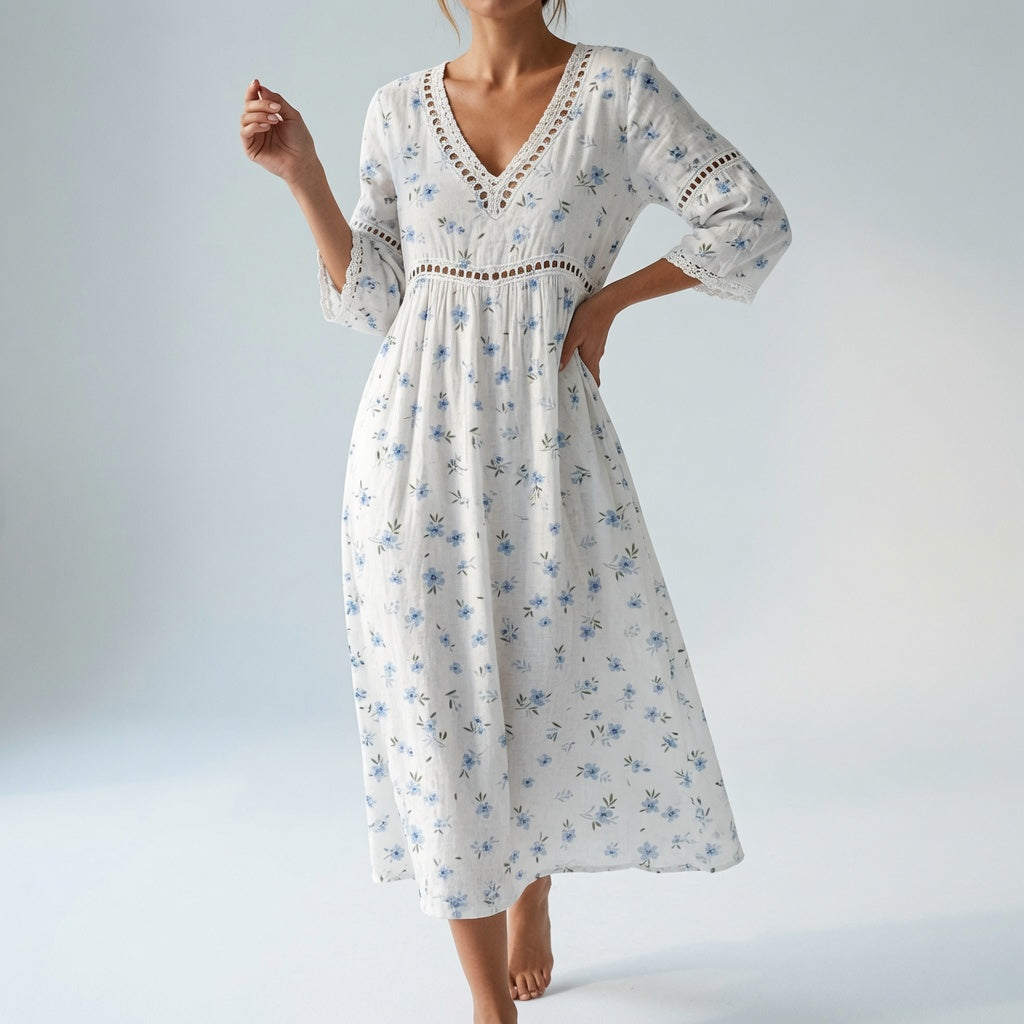 Maricella™ — Robe fluide à fleurs, élégance romantique