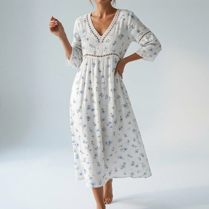 Maricella™ — Robe fluide à fleurs, élégance romantique