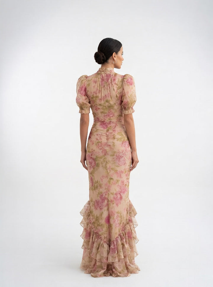 Roséliane™ — Robe Longue Florale au Style Romantique
