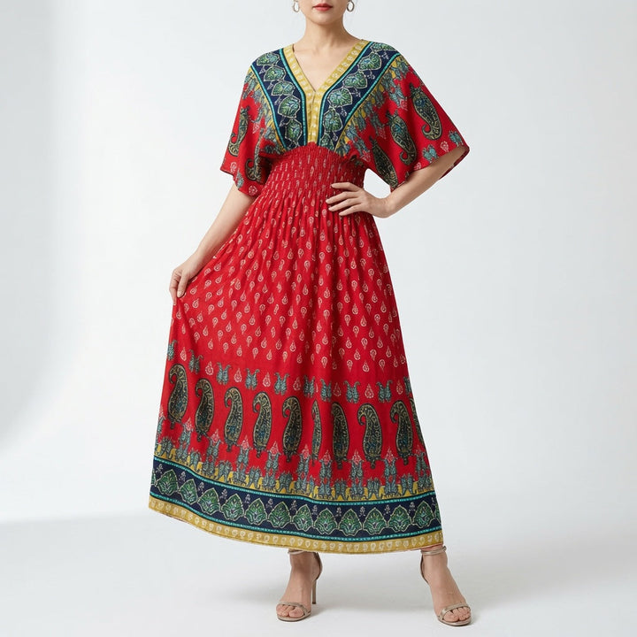 Orientale™ — Élégante Robe Maxi à Imprimé Ethnique Bohème