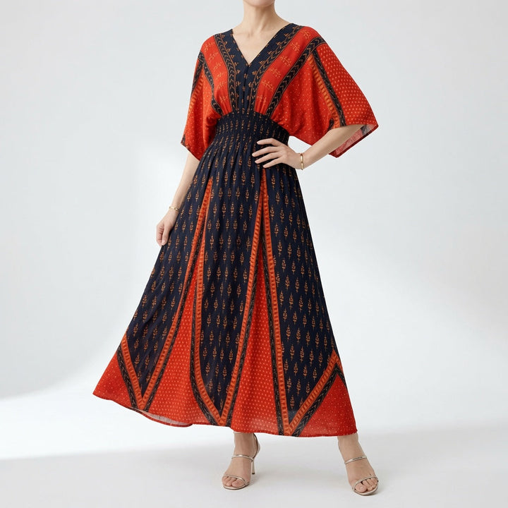 Orientale™ — Élégante Robe Maxi à Imprimé Ethnique Bohème