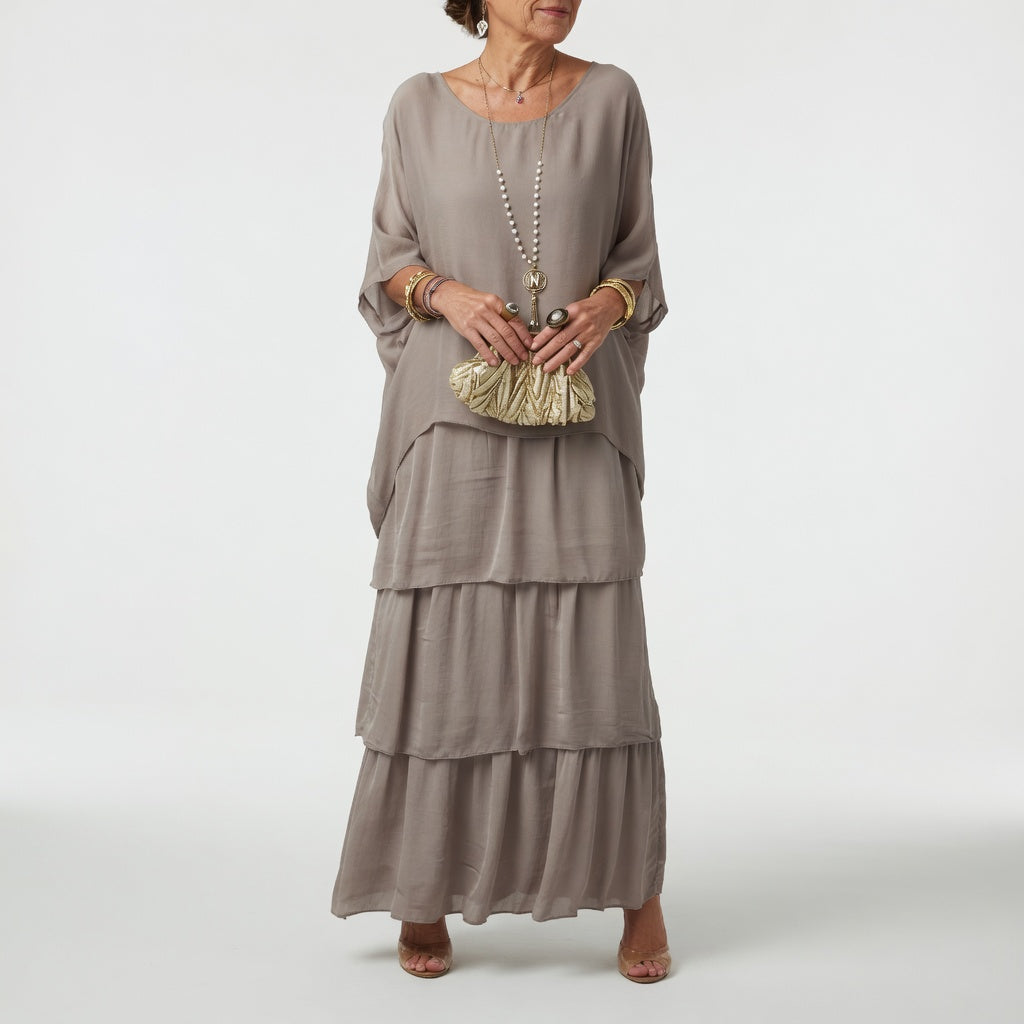Émeline™ — Robe maxi fluide à volants au style bohème