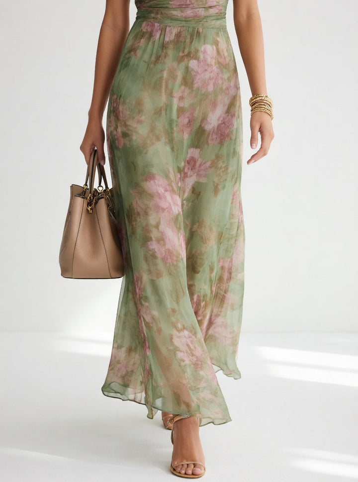 Roséline™ — Élégante Robe Longue Florale et Aérienne