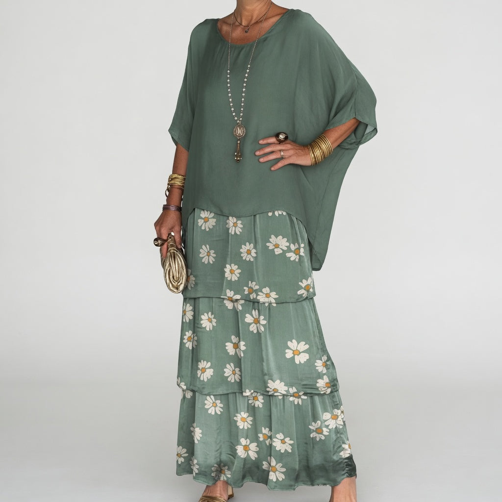 Émeline™ — Robe maxi fluide à volants au style bohème