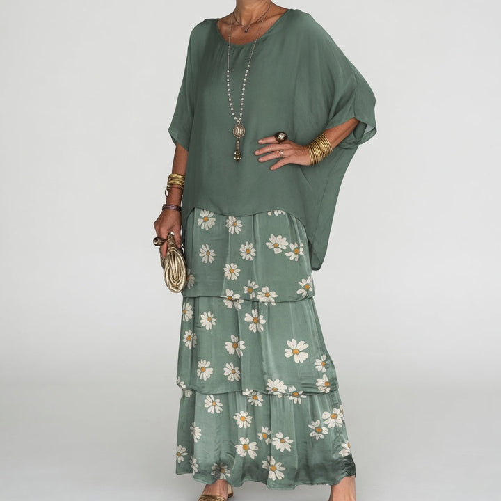 Émeline™ — Robe maxi fluide à volants au style bohème