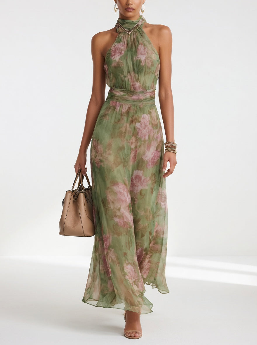 Roséline™ — Élégante Robe Longue Florale et Aérienne