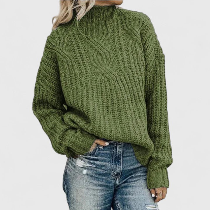 Clotilde™ — Confortable Pull Texturé à Col Montant