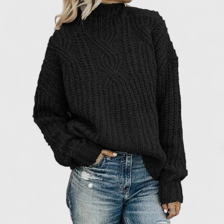 Clotilde™ — Confortable Pull Texturé à Col Montant