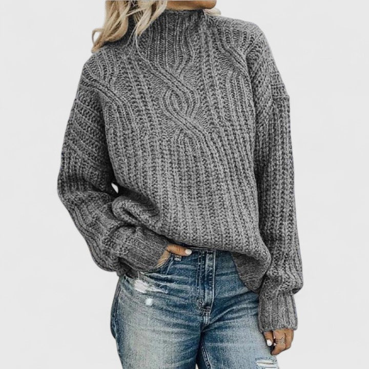 Clotilde™ — Confortable Pull Texturé à Col Montant
