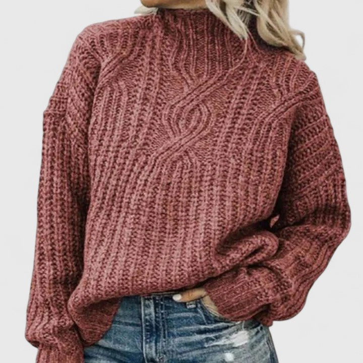 Clotilde™ — Confortable Pull Texturé à Col Montant