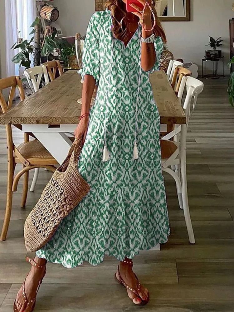 Élodie™ — Élégante Robe Maxi en Velours Floral