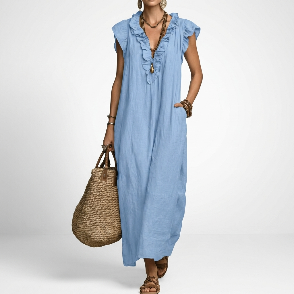 Terrale™ — Élégante Robe Maxi Bohème avec Poches