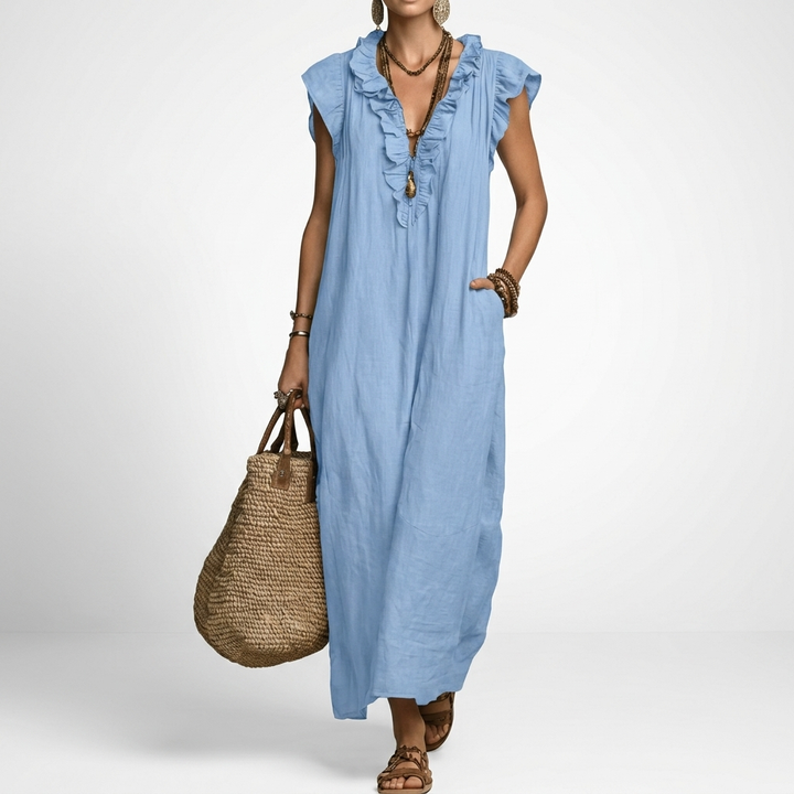 Terrale™ — Élégante Robe Maxi Bohème avec Poches