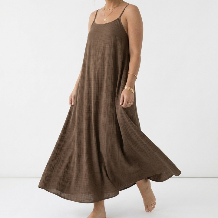 Dorsale™ - Robe Maxi Dos Nu avec Bretelles à Lacet