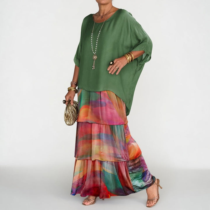 Émeline™ — Robe maxi fluide à volants au style bohème