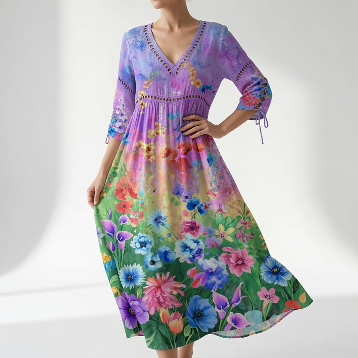 Maricella™ — Robe fluide à fleurs, élégance romantique