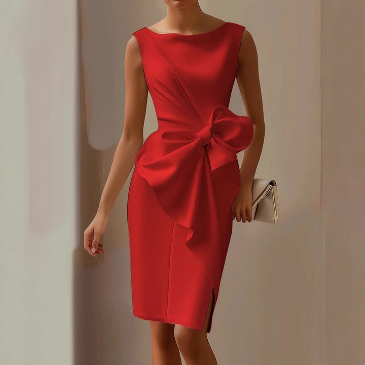 Coraline™ — Élégante Robe Structurée avec Nœud Couture