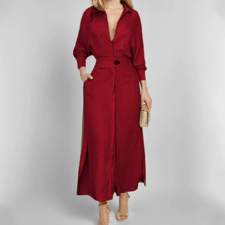 Aurélia™ — Robe Longue Élégante en Tissu Fluide