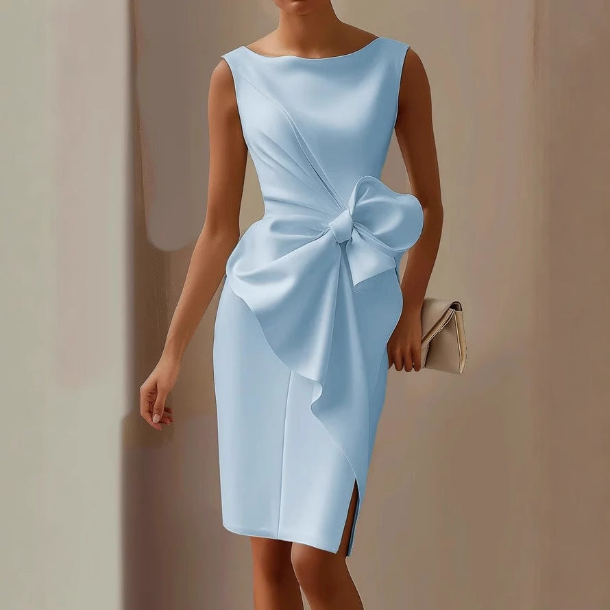 Coraline™ — Élégante Robe Structurée avec Nœud Couture